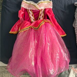 Girls Pink Aurora Princess Costume Dress - Sparkle Tulle Gown